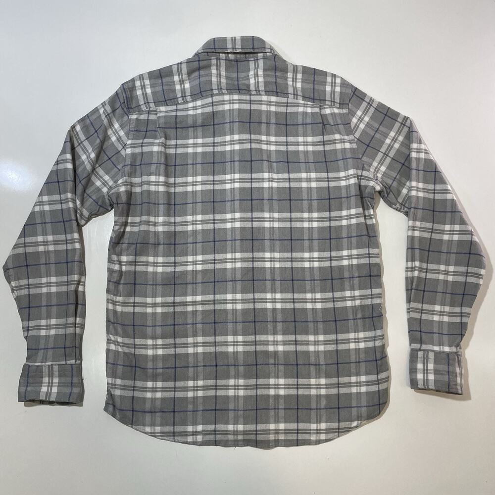 Faherty Men’s Flannel Shirt Medium Gray White Plaid Long Sleeve Button Down - Picture 7 of 7